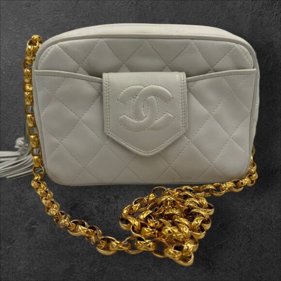 Chanel Lambskin Quilted Camera Tassel Bag with Gold-plated Hardware - Picture 6 of 12